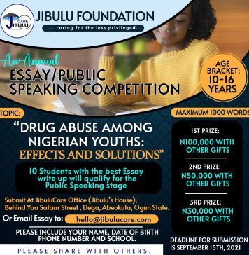 JIBULUCARE FOUNDATION ANNUAL ESSAY/PUBLIC SPEAKING COMPETITION